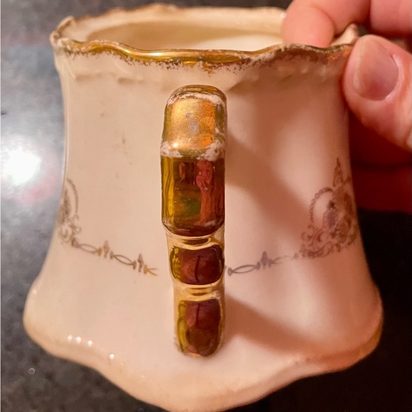 Crooksville China vintage covered sugar from the 1930’s - cream & gold with lid - Picture 4 of 10